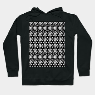 Polynesian Tattoo Style Tribal Valentines Motif Pattern Black and White Hoodie